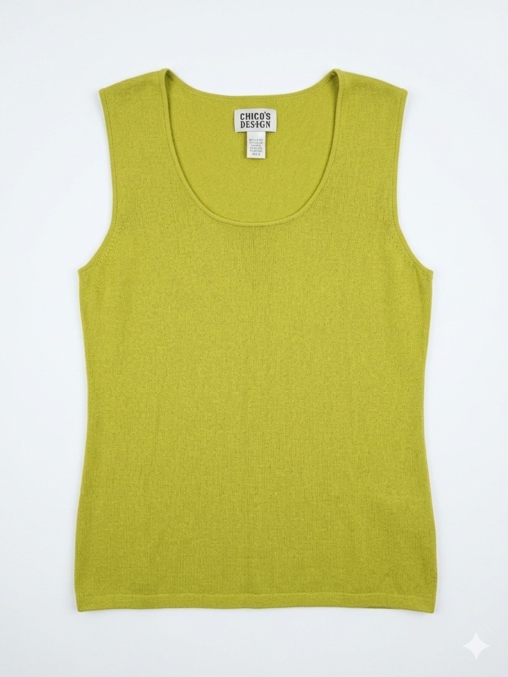Chico's Chartreuse Scoop Neck Knit Tank